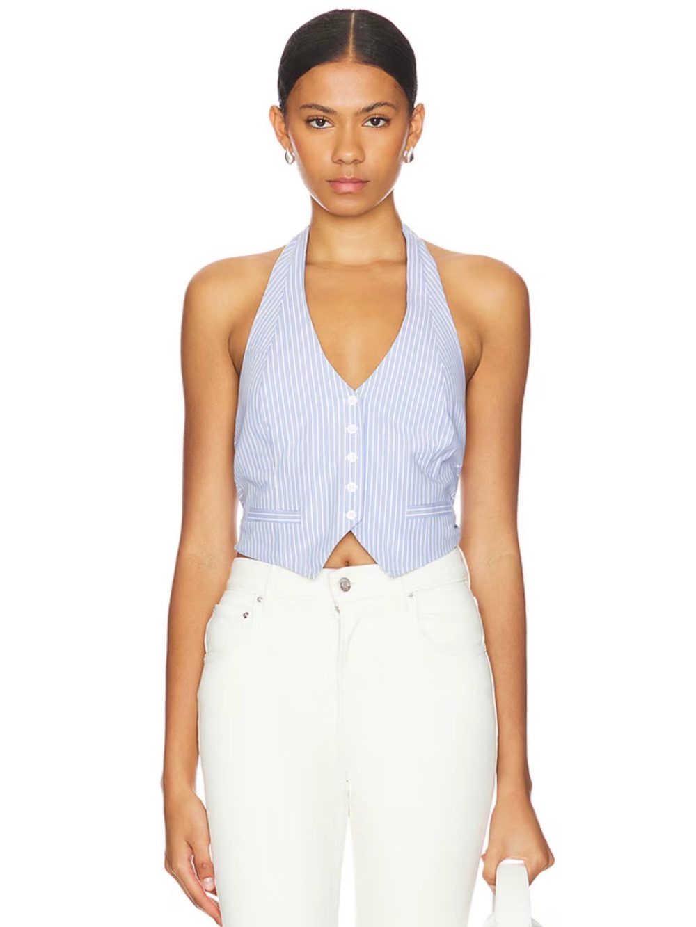 GOOD AMERICAN Vest in Hot Girl Stripe001